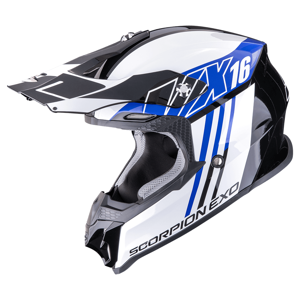 Moto přilba SCORPION VX-16 EVO AIR LIGNES černo/modrá