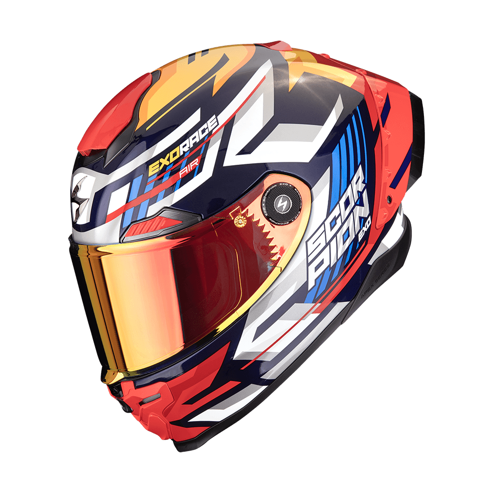 Moto přilba SCORPION EXO-RACE AIR KOBRA FIM2 modro/žluto/červená