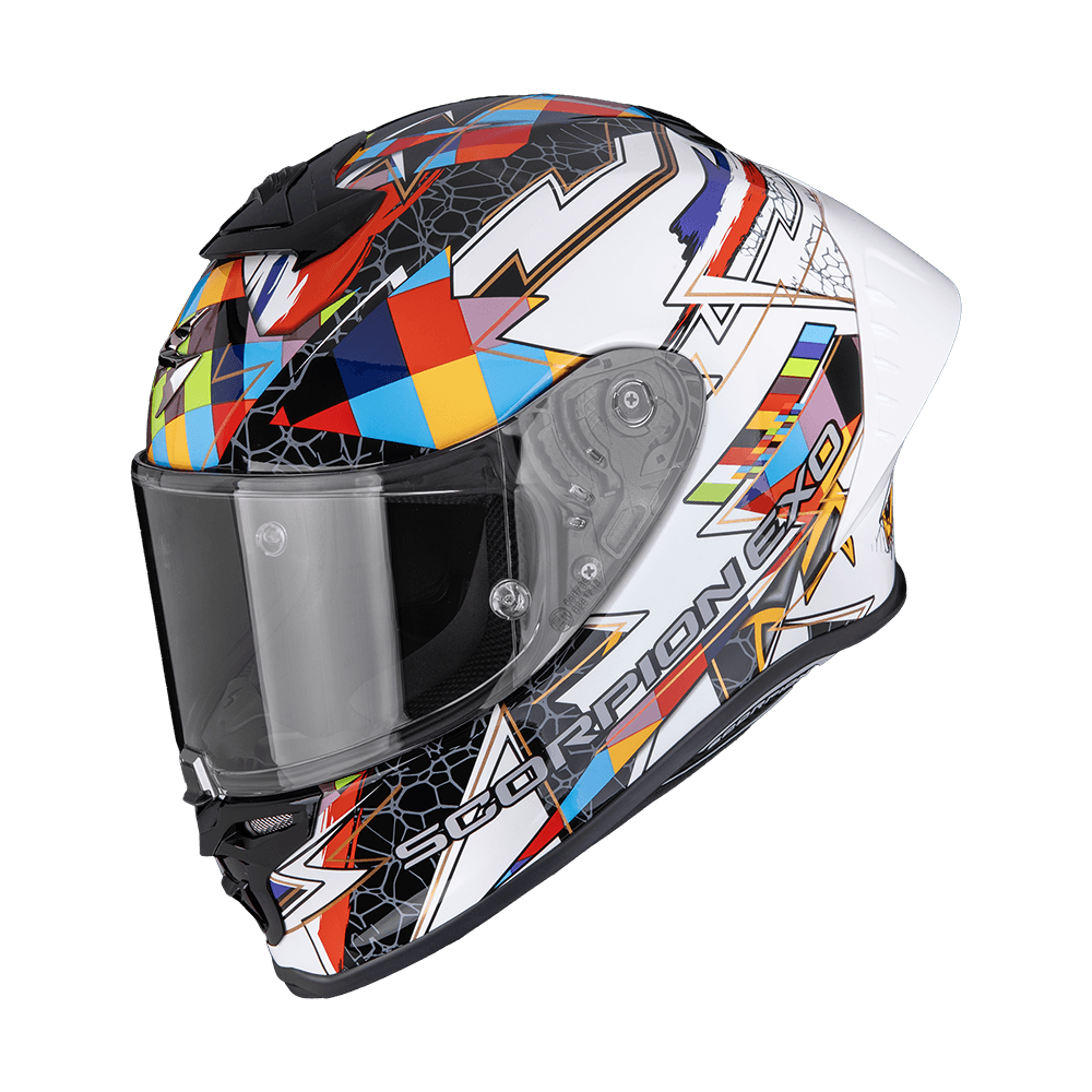 Moto přilba SCORPION EXO-R1 EVO II AIR POULS bílo/barevná