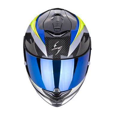 Moto přilba SCORPION EXO-1400 CARBON AIR LEGIONE modro/neonově žlutá 2