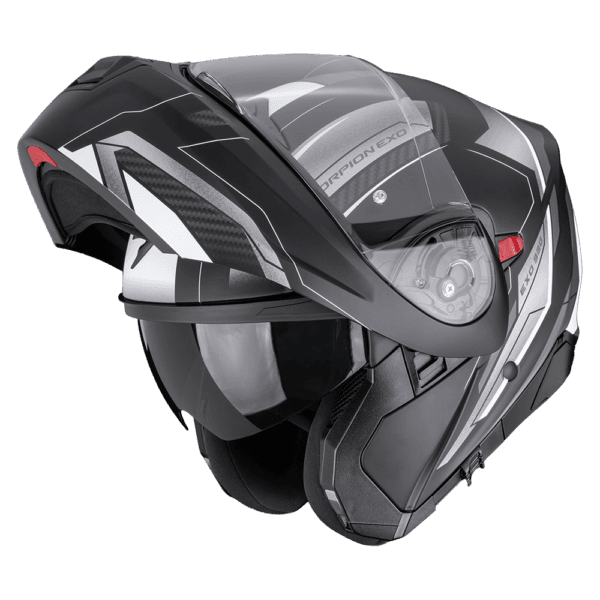 Moto přilba SCORPION EXO-930 EVO SPACE matná černo/stříbrno/bílá