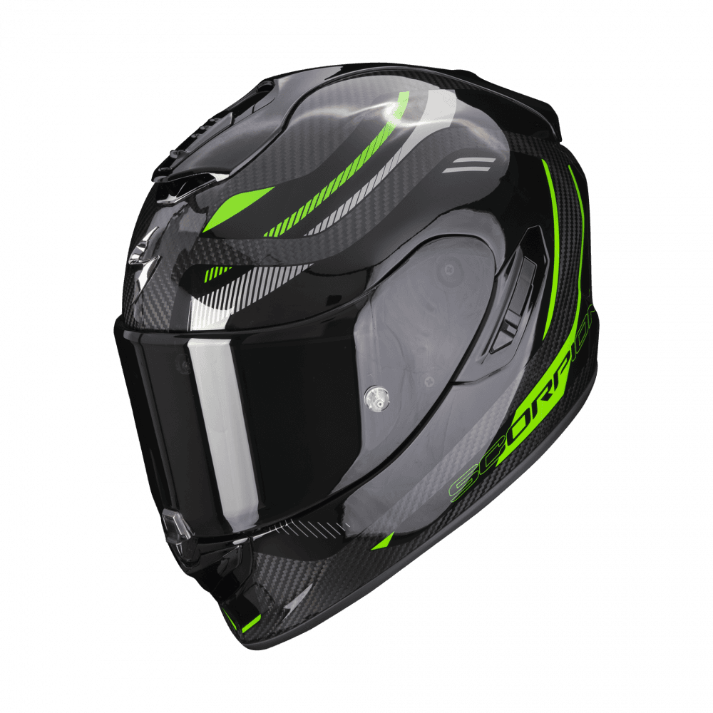 Moto přilba SCORPION EXO-1400 EVO CARBON AIR KYDRA černo/zelená
