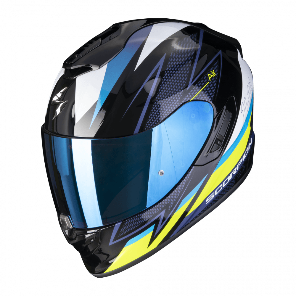 Moto přilba SCORPION EXO-1400 EVO AIR THELIOS černo/modro/neonově žlutá