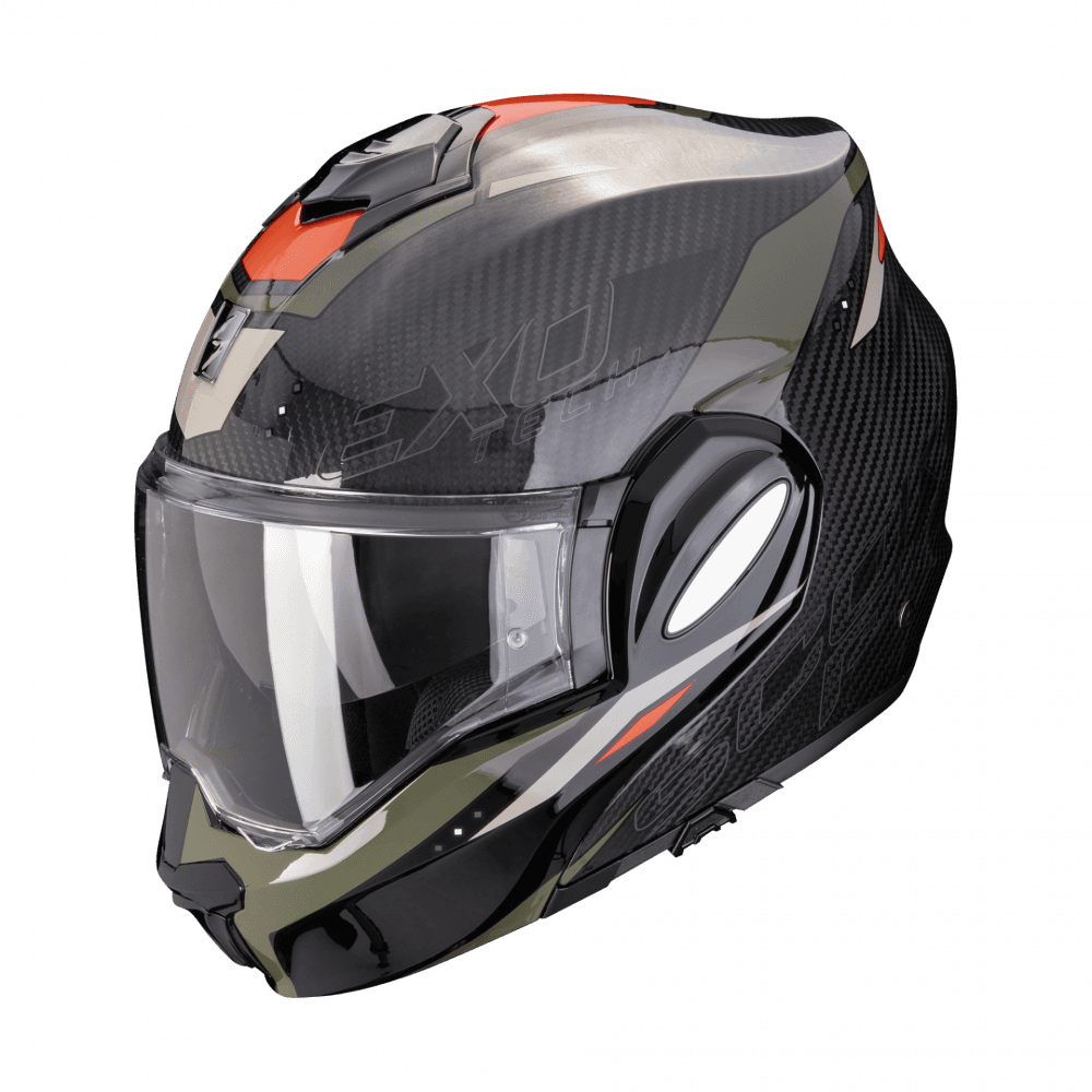 Moto přilba SCORPION EXO-TECH EVO CARBON ROVER černo/zelená