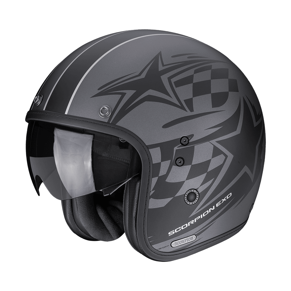 Moto přilba SCORPION BELFAST II FLAGSTONE matná stříbrno/černá