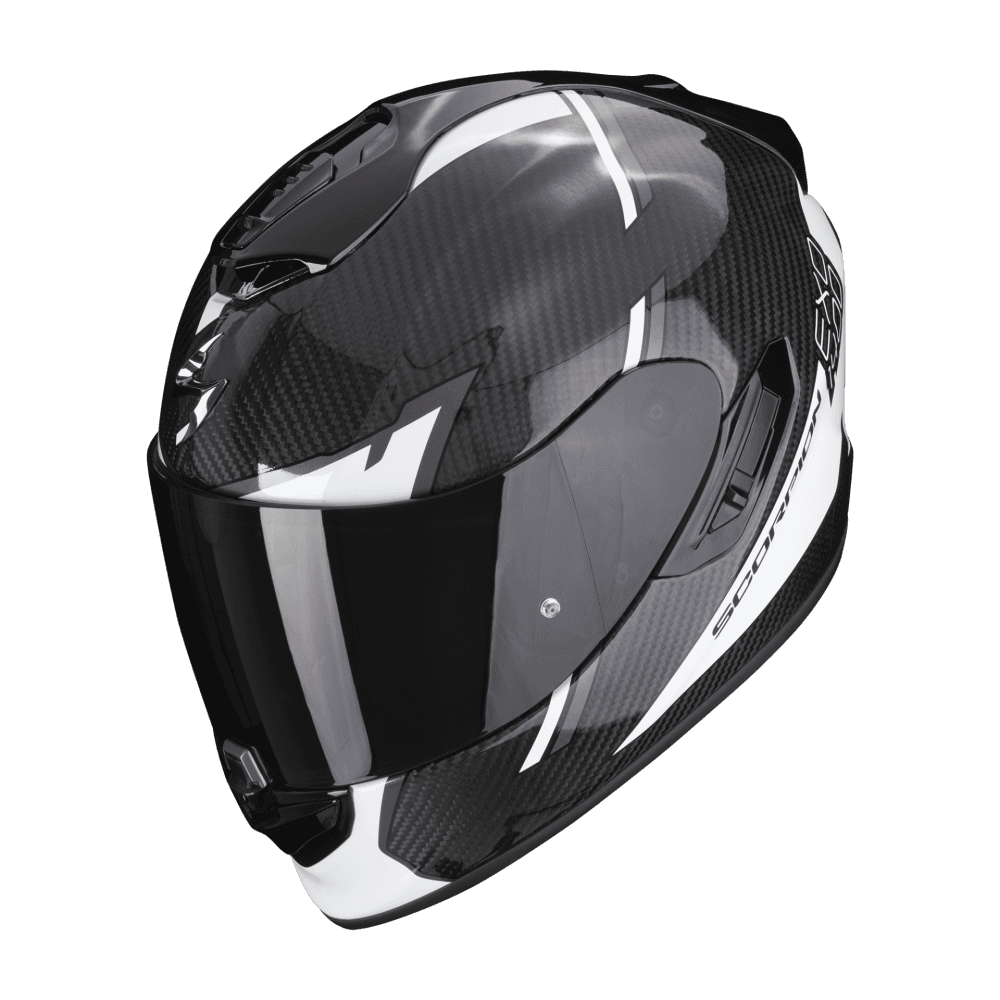 Moto přilba SCORPION EXO-1400 EVO CARBON AIR KENDAL černo/bílá