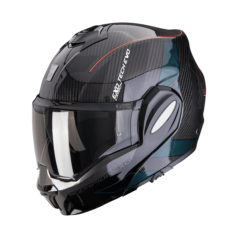 Moto přilba SCORPION EXO-TECH EVO CARBON CAD černo/zelená