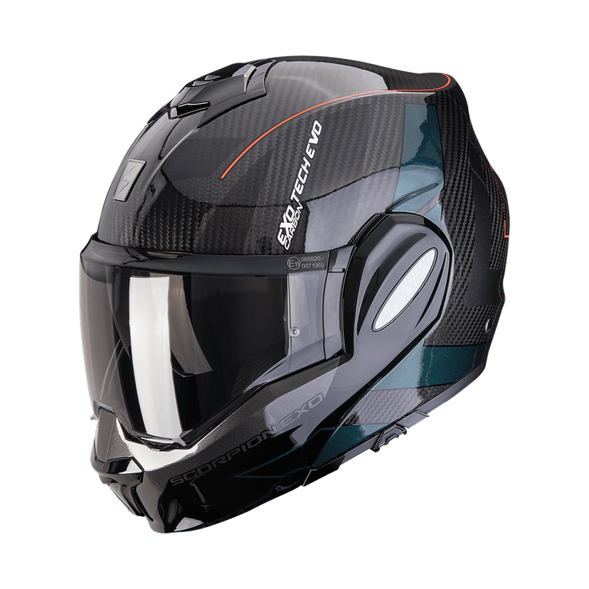 Moto přilba SCORPION EXO-TECH EVO CARBON CAD černo/zelená