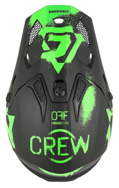 Dětská moto přilba CASSIDA Cross Cup 2 Crew Junior matná černo/fluo zelená 6