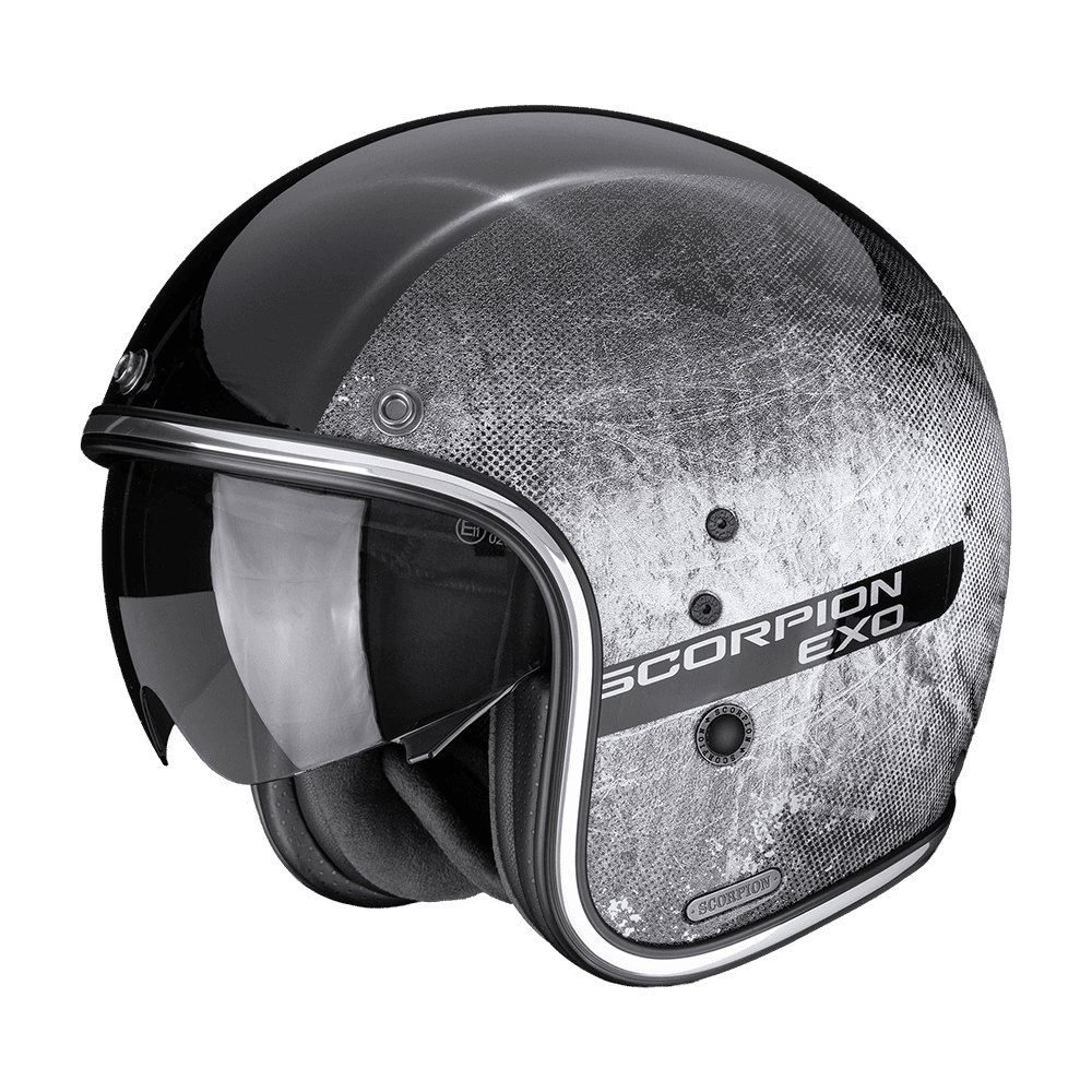 Moto přilba SCORPION BELFAST II QUEST černo/stříbrná