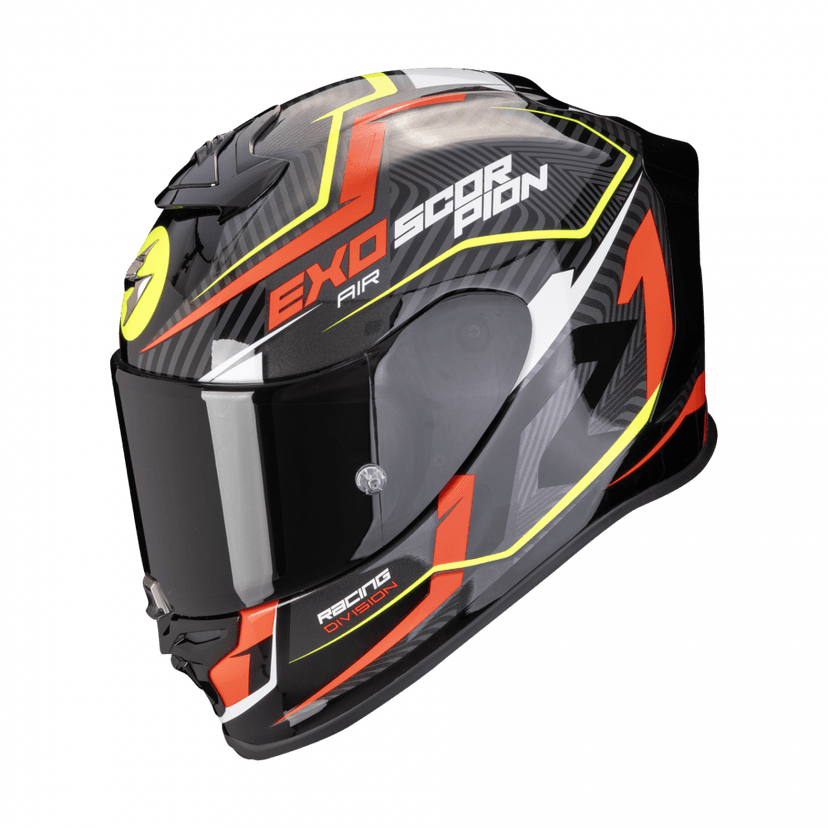 Moto přilba SCORPION EXO-R1 EVO AIR COUP černo/červeno/fluo žlutá