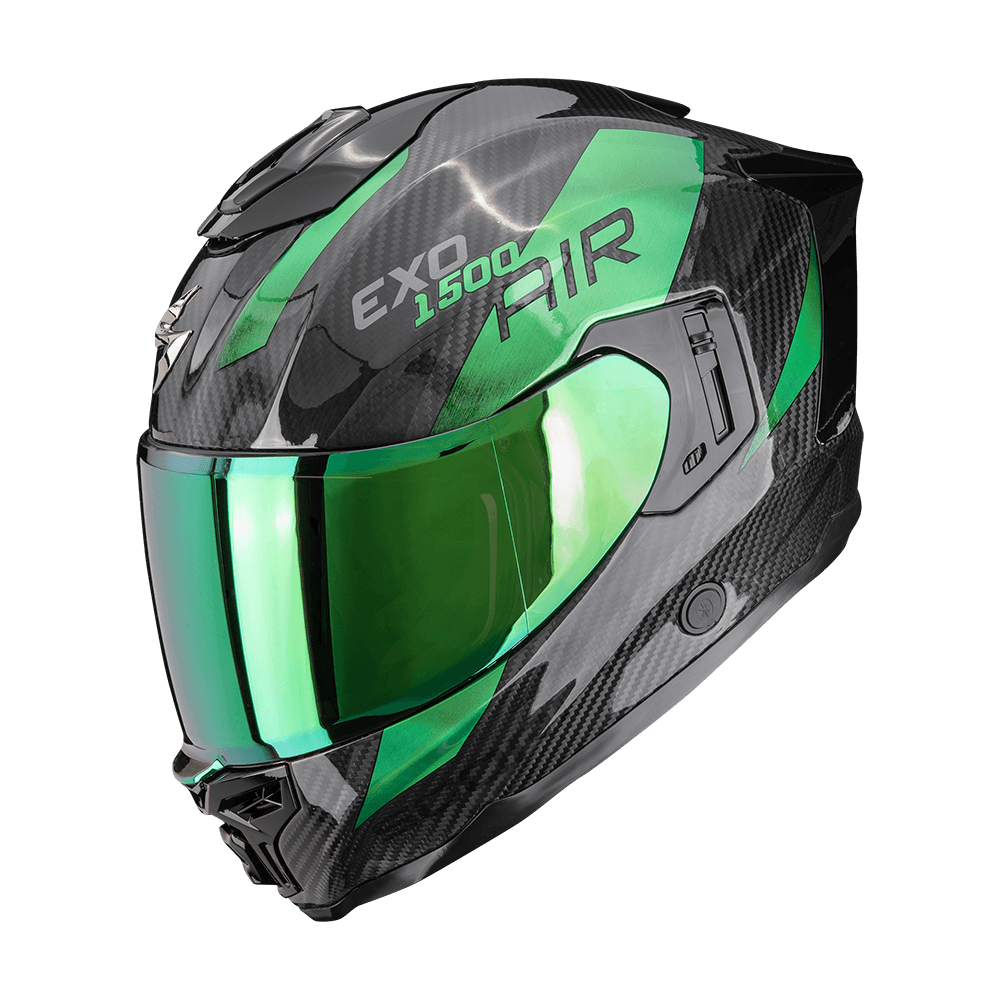 Moto přilba SCORPION EXO-1500 CARBON AIR PLATTED černo/zelená