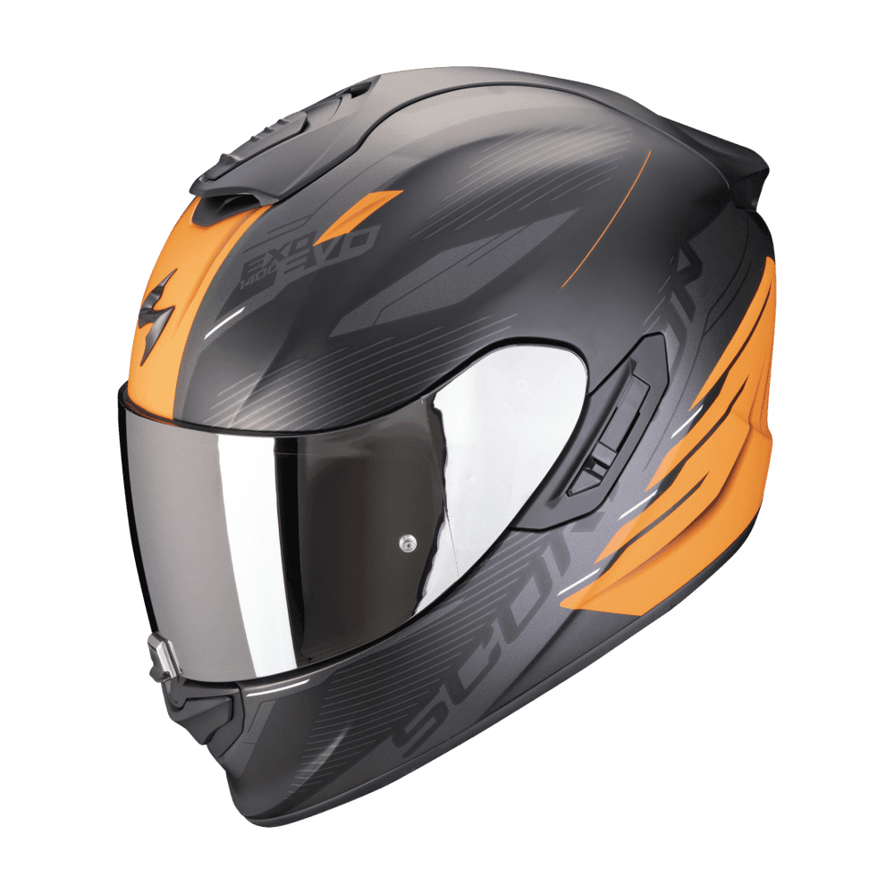 Moto přilba SCORPION EXO-1400 EVO II AIR LUMA matná černo/oranžová