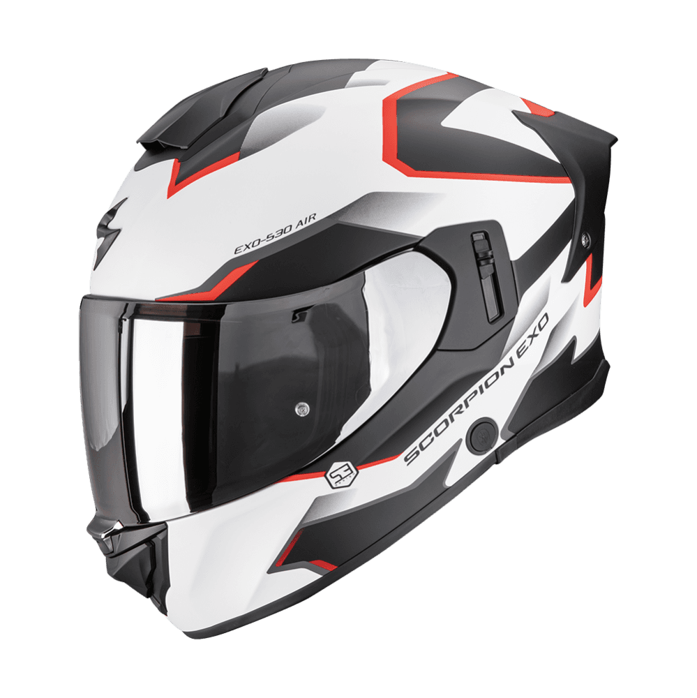 Moto přilba SCORPION EXO-530 AIR CLIP matná bílo/černo/červená