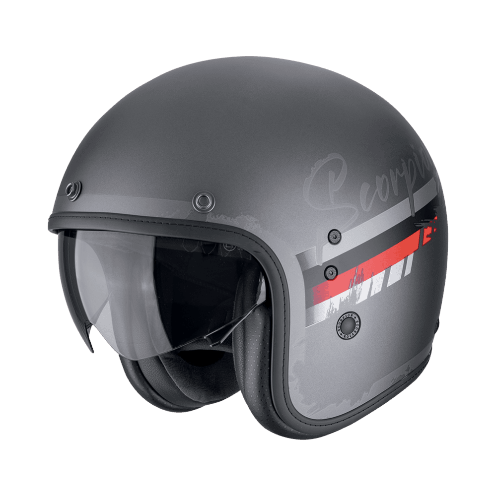 Moto přilba SCORPION BELFAST EVO ADONIS matná stříbrno/červená