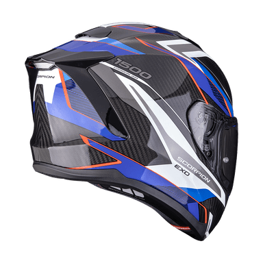 Moto přilba SCORPION EXO-1500 CARBON AIR HYDRO černo/bílo/modrá 2