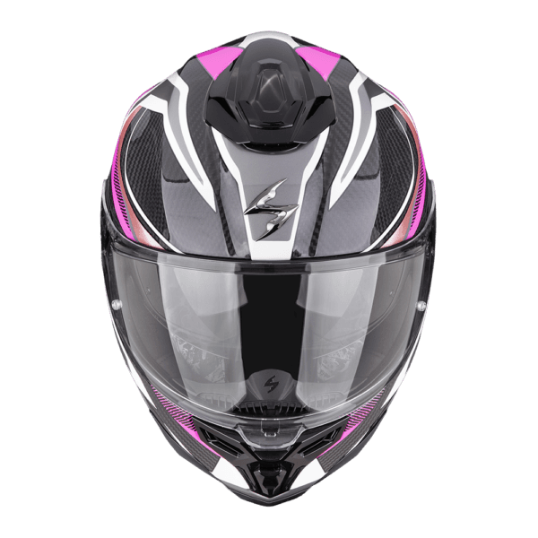 Moto přilba SCORPION EXO-1500 CARBON AIR HYDRO černo/bílo/růžová