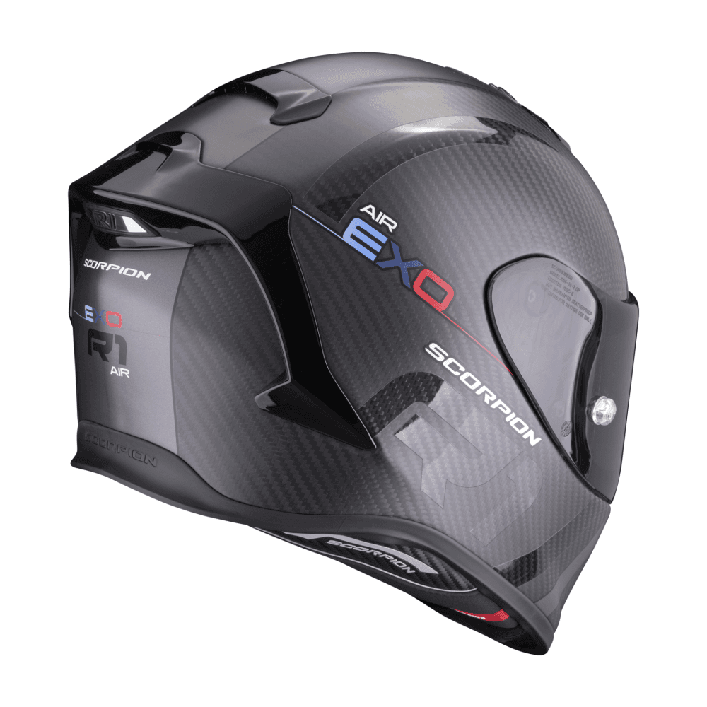 Moto přilba SCORPION EXO-R1 EVO CARBON AIR MG matná černo/tmavě stříbrná