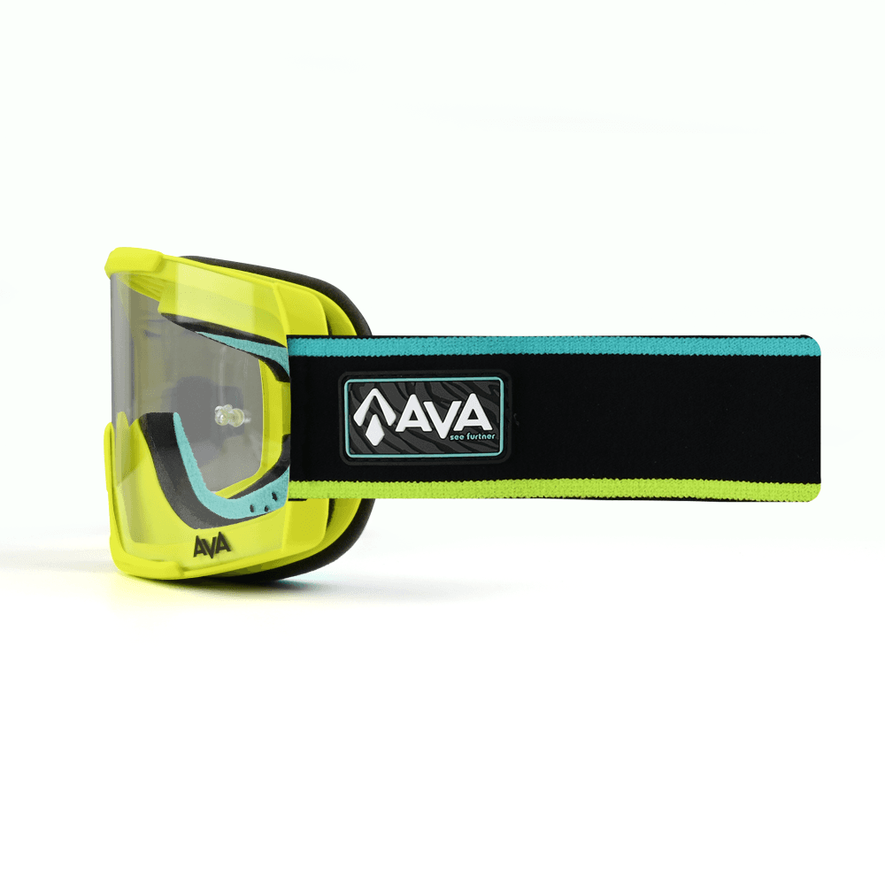 Motokrosové brýle AVA Acumen STRIPES fluo žluté