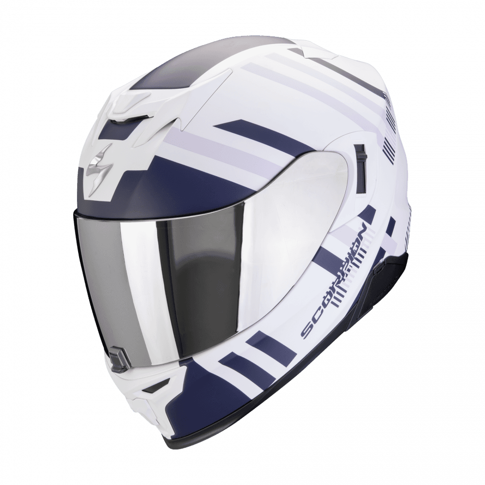 Moto přilba SCORPION EXO-520 EVO AIR BANSHEE matná bílo/modro/fialová