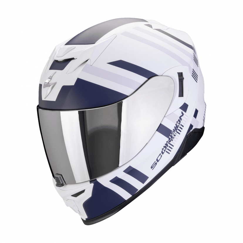 Moto přilba SCORPION EXO-520 EVO AIR BANSHEE matná bílo/modro/fialová