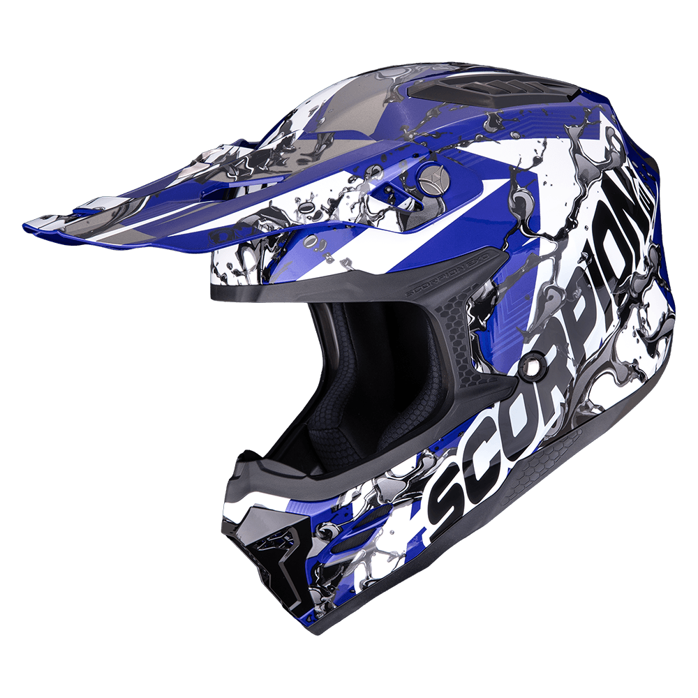 Moto přilba SCORPION SMX-10 GASOLINE modro/bílo/černá