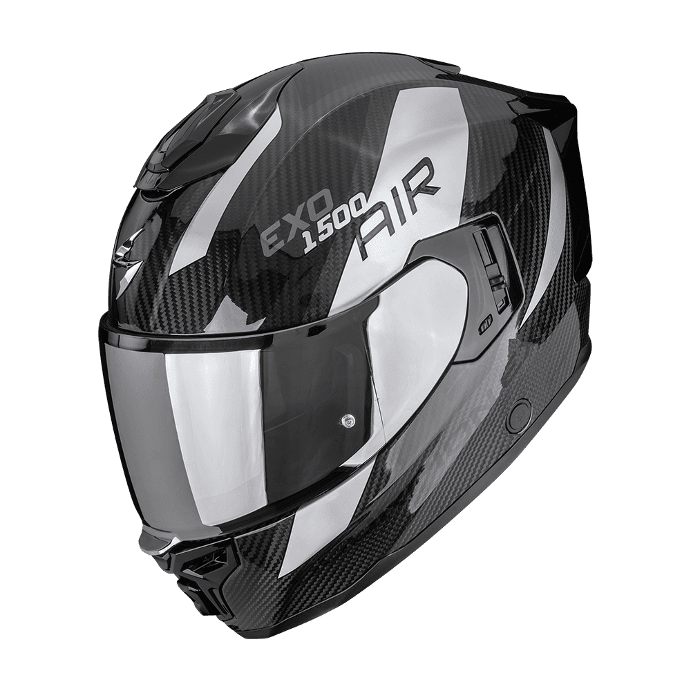 Moto přilba SCORPION EXO-1500 CARBON AIR PLATTED černo/stříbrná