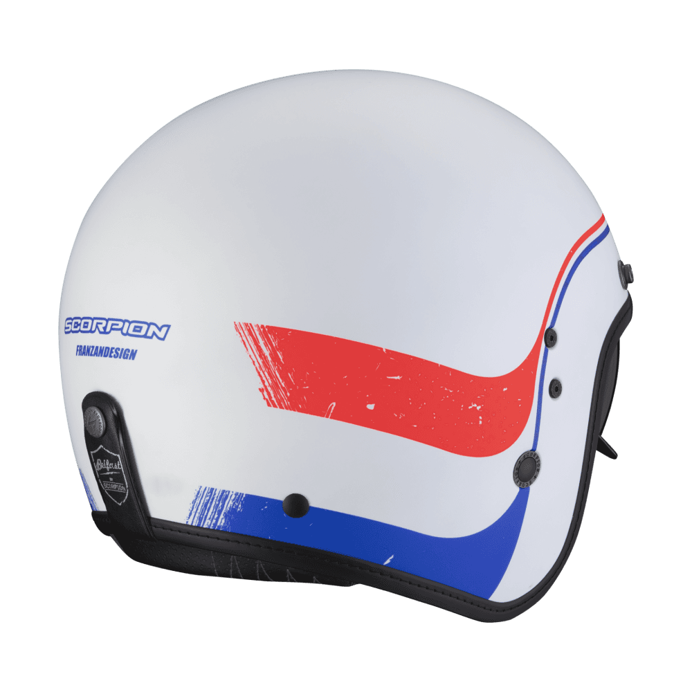Moto přilba SCORPION BELFAST EVO SOUL matná bílo/modro/červená