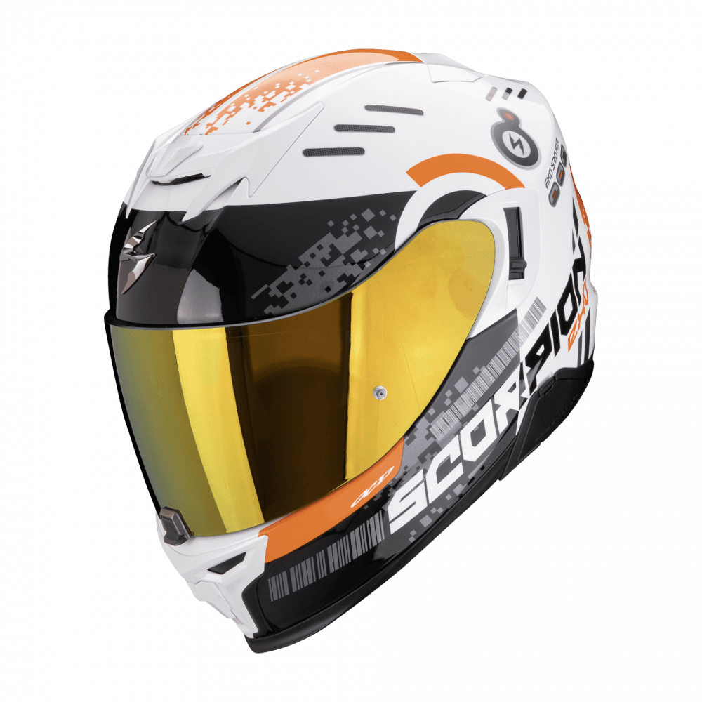 Moto přilba SCORPION EXO-520 EVO AIR TITAN bílo/oranžová