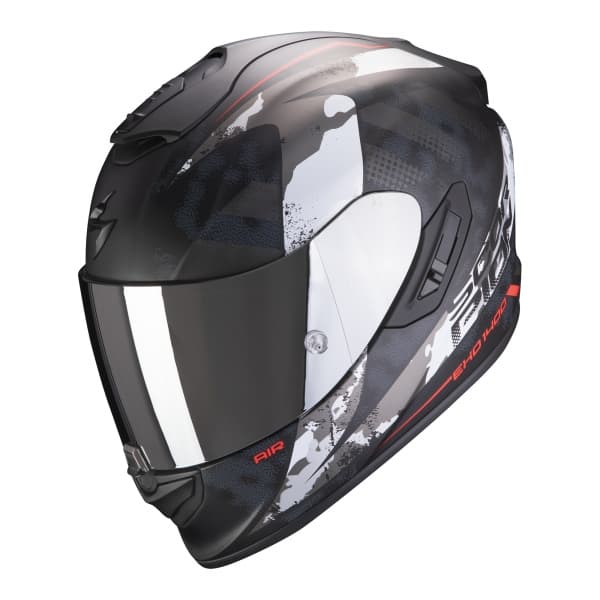 Moto přilba SCORPION EXO-1400 AIR SYLEX matná černo/stříbrno/červená