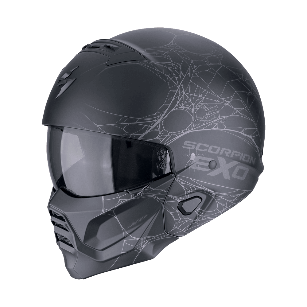 Moto přilba SCORPION EXO-COMBAT II SpiderWeb matná černo/stříbrná