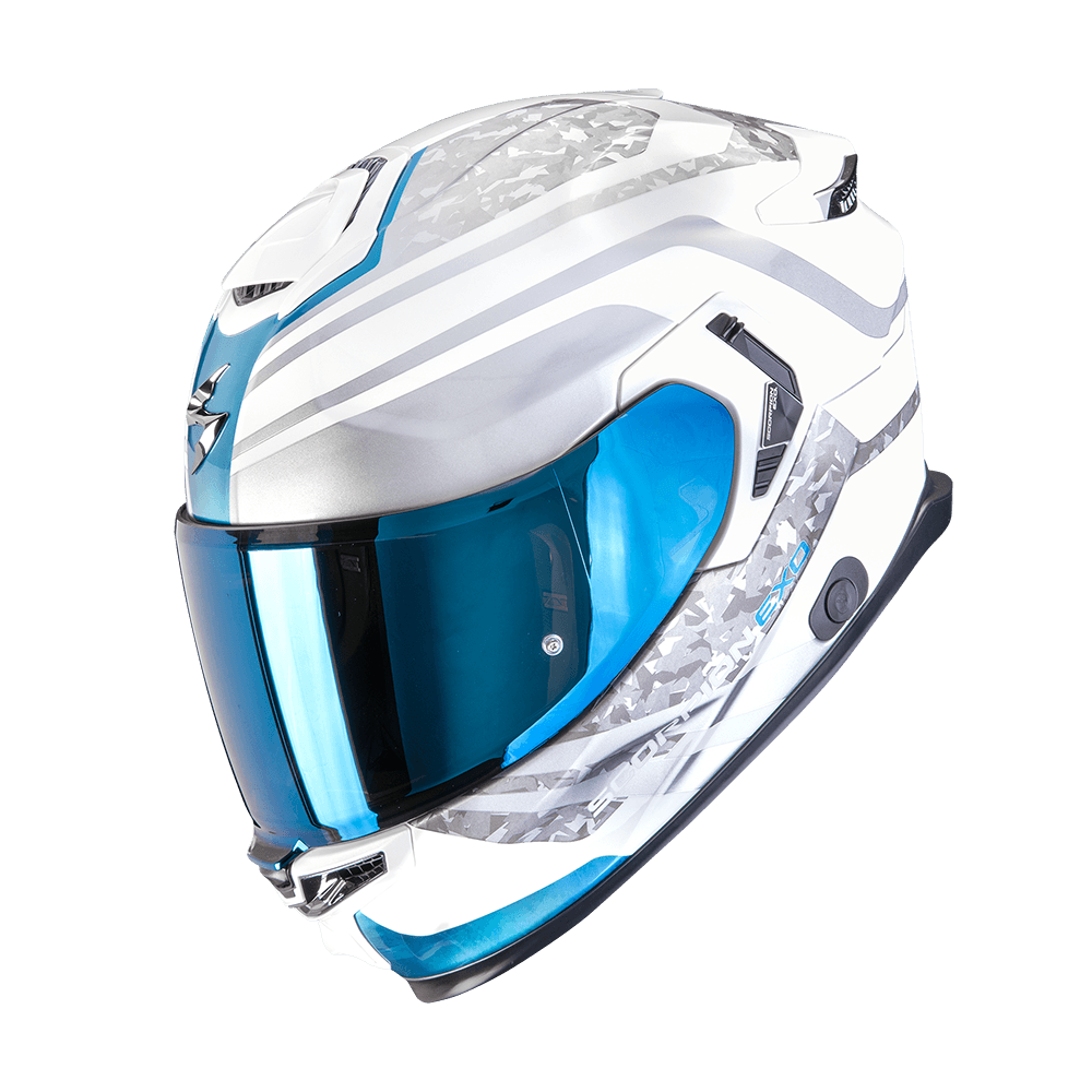Moto přilba SCORPION EXO-GT SP AIR ARTEN bílo/modrá