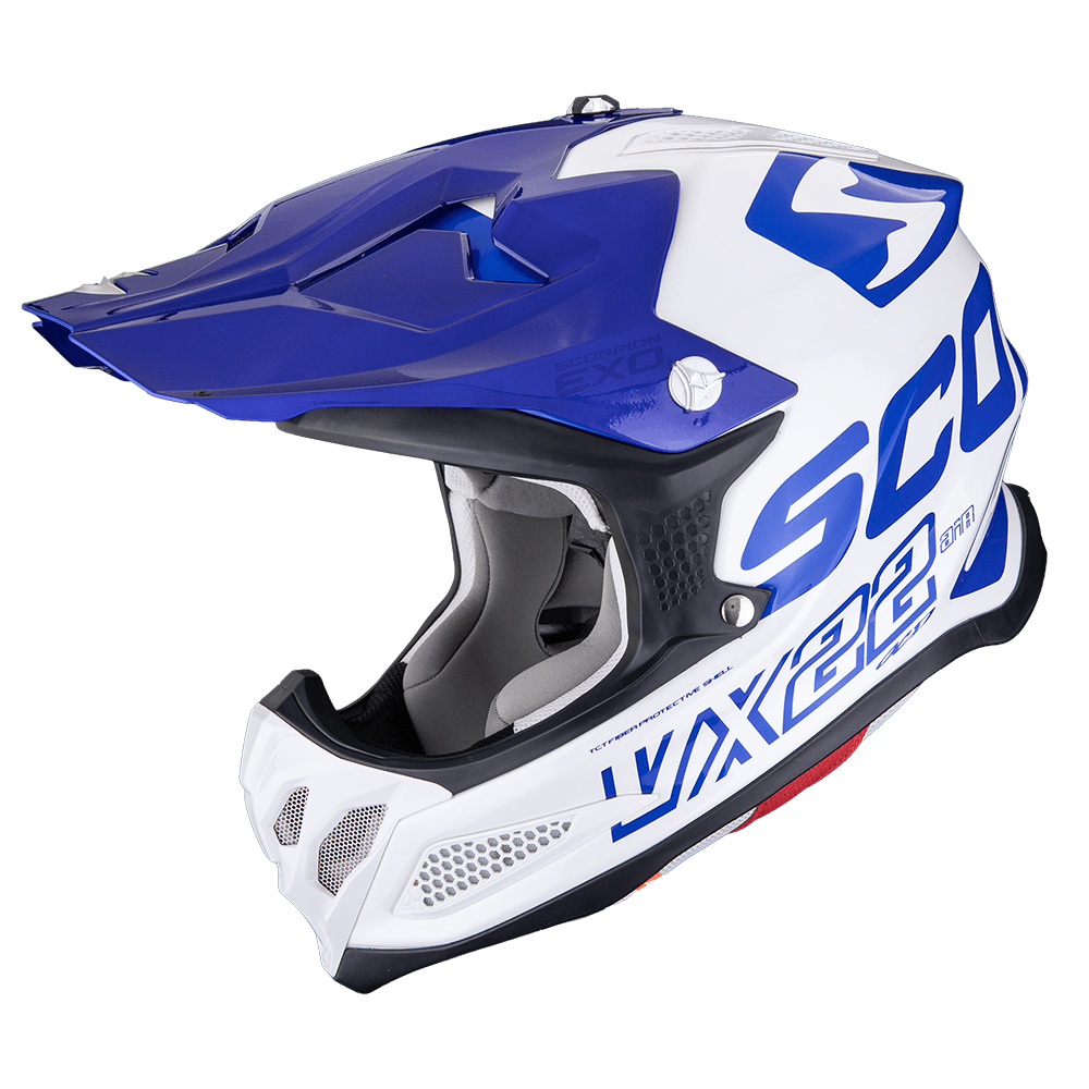 Moto přilba SCORPION VX-22 AIR UPDOWN bílo/modro/modrá
