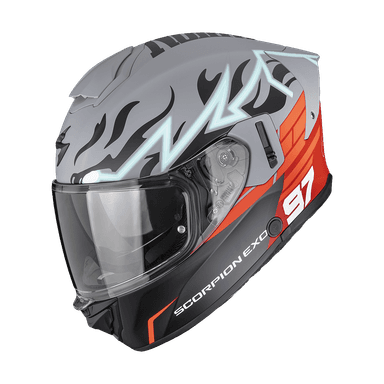 Moto přilba SCORPION EXO-530 AIR JSK 97 matná šedo/červená 3