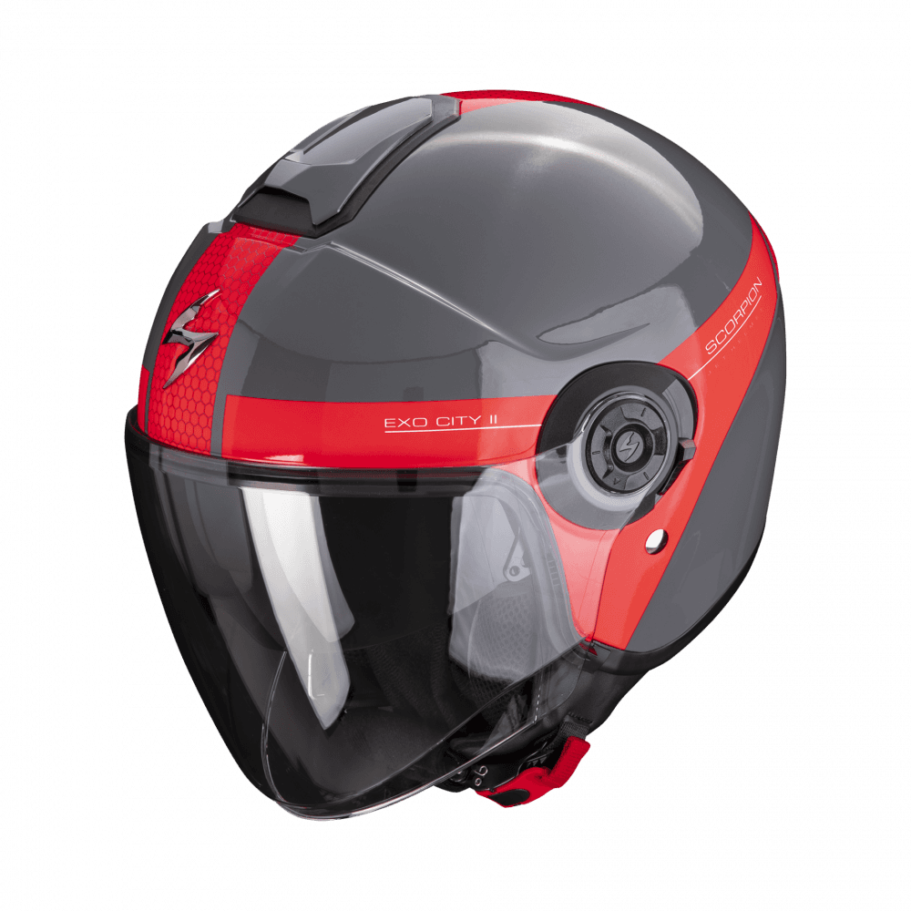 Moto přilba SCORPION EXO-CITY II SHORT šedo/červená