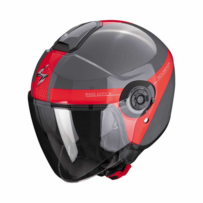 Moto přilba SCORPION EXO-CITY II SHORT šedo/červená