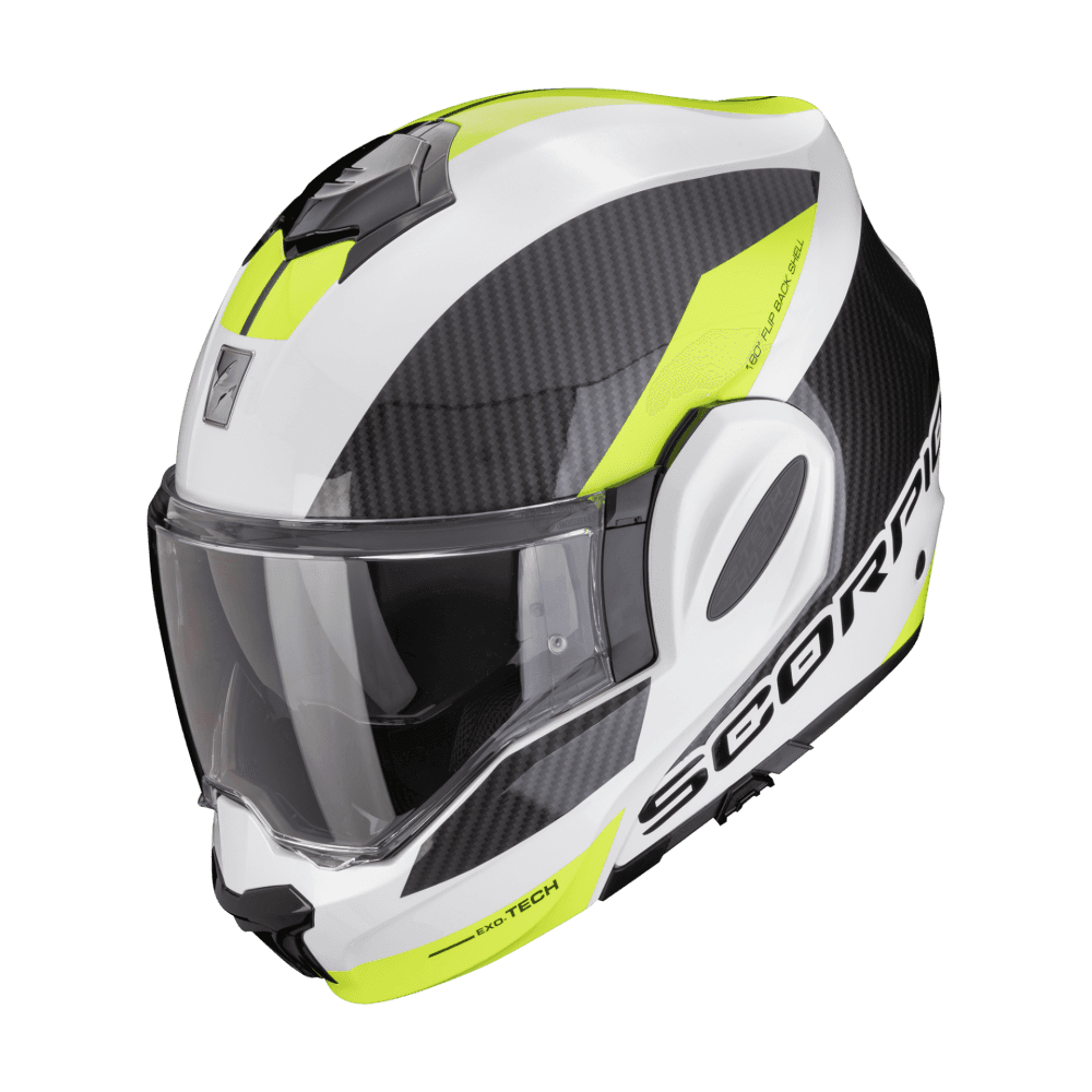 Moto přilba SCORPION EXO-TECH EVO TEAM bílo/fluo žlutá