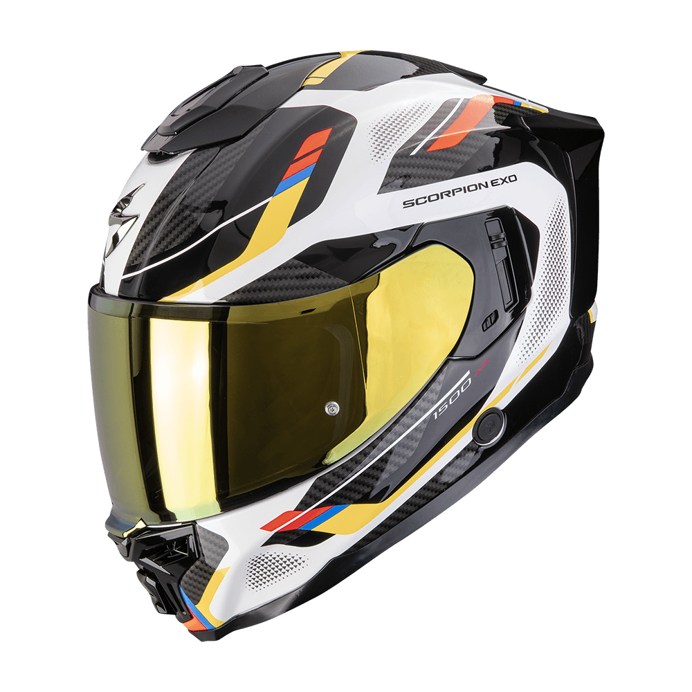 Moto přilba SCORPION EXO-1500 AIR SLEEK bílo/modro/žlutá