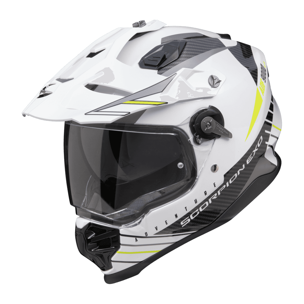 Moto přilba SCORPION ADF-9000 AIR FEAT bílo/černo/fluo žlutá