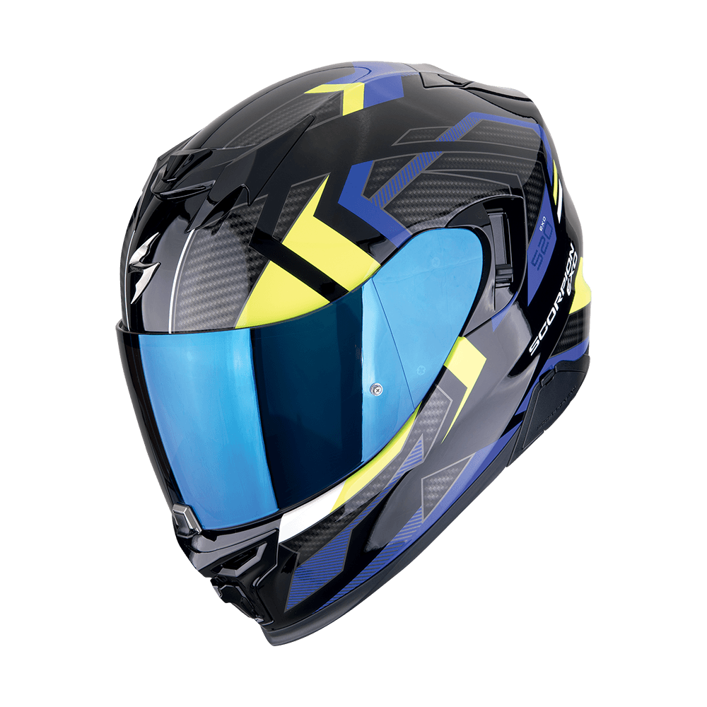 Moto přilba SCORPION EXO-520 EVO AIR SENSUS černo/modro/fluo žlutá