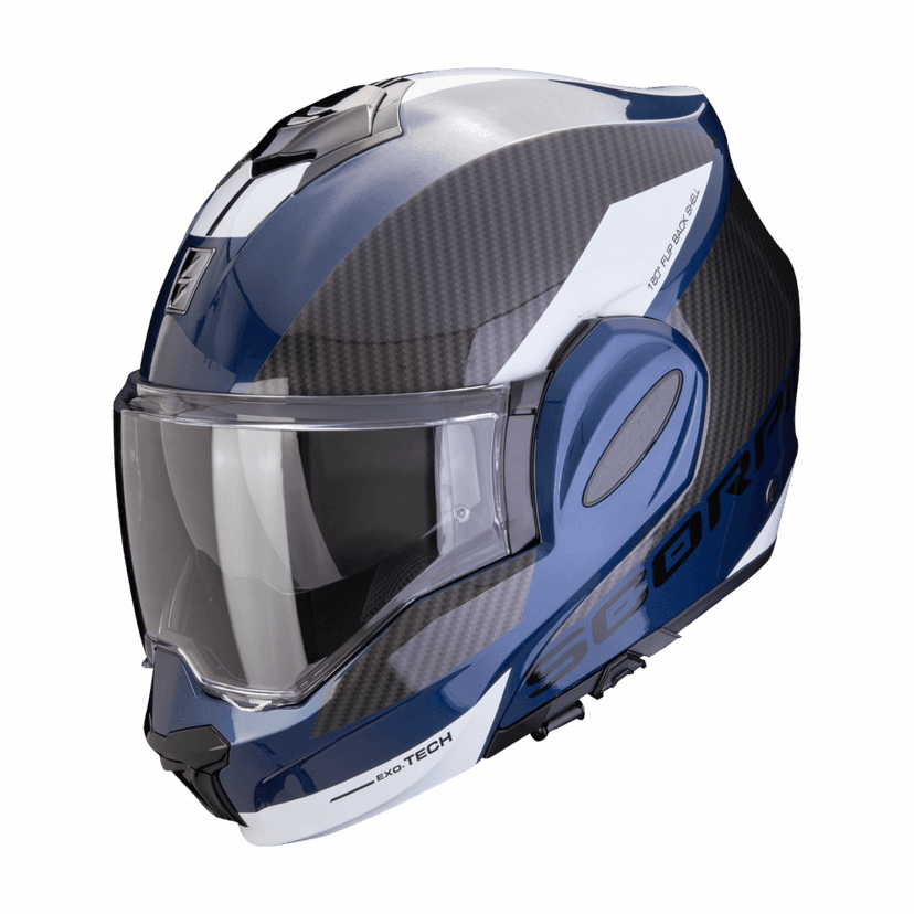 Moto přilba SCORPION EXO-TECH EVO TEAM modro/černo/bílá