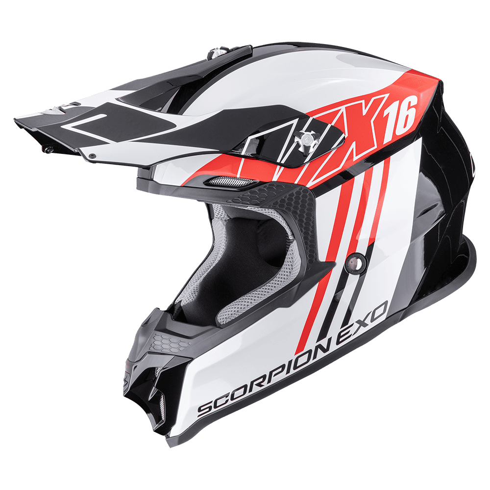 Moto přilba SCORPION VX-16 EVO AIR LIGNES černo/červená