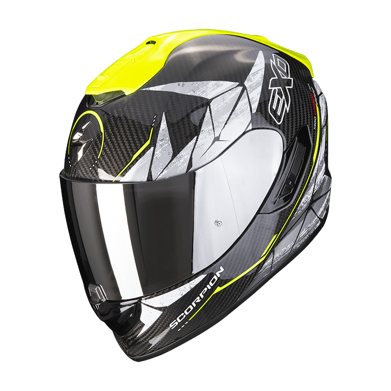 Moto přilba SCORPION EXO-1400 EVO CARBON AIR ARANEA černo/neonově žlutá