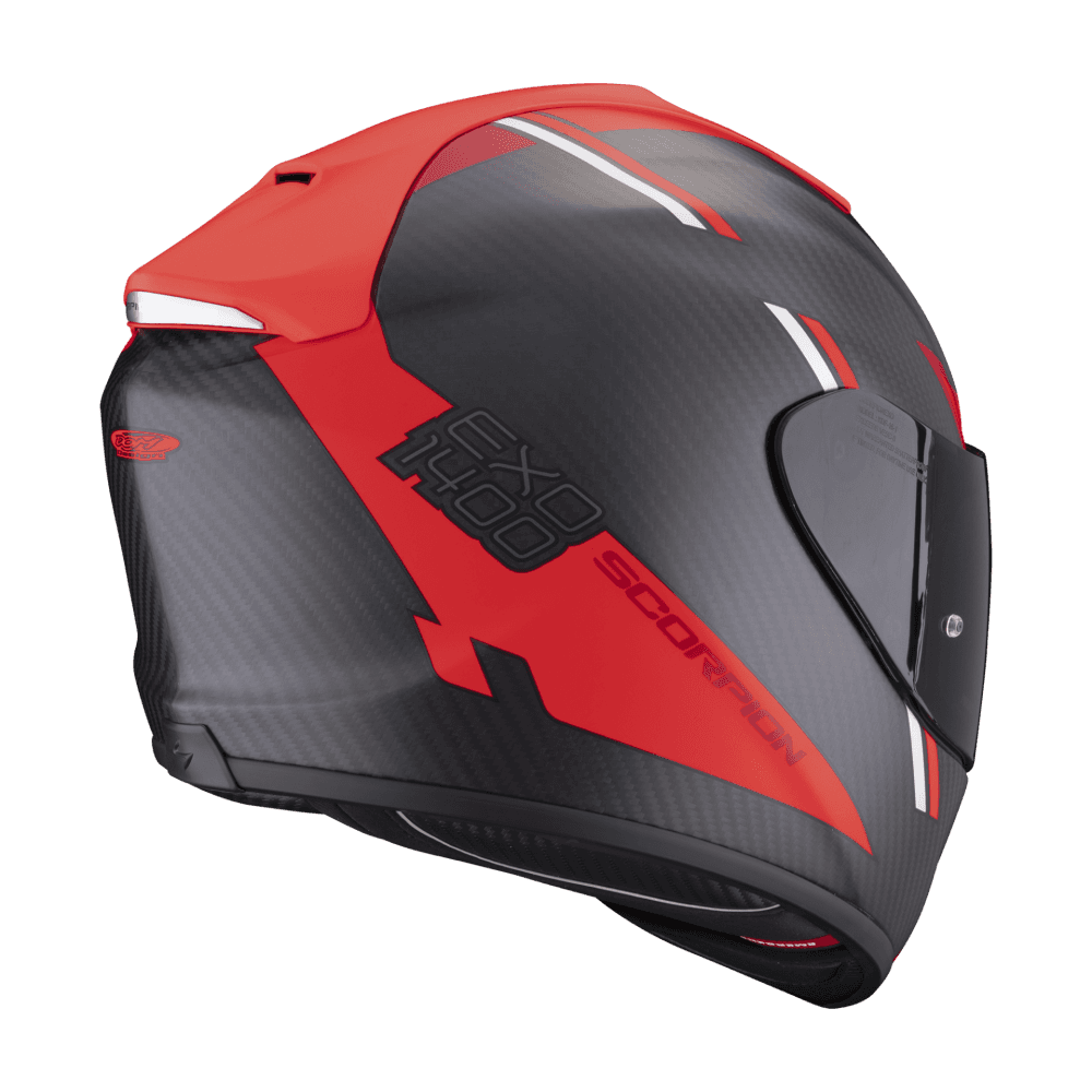 Moto přilba SCORPION EXO-1400 EVO CARBON AIR KENDAL matná černo/červená