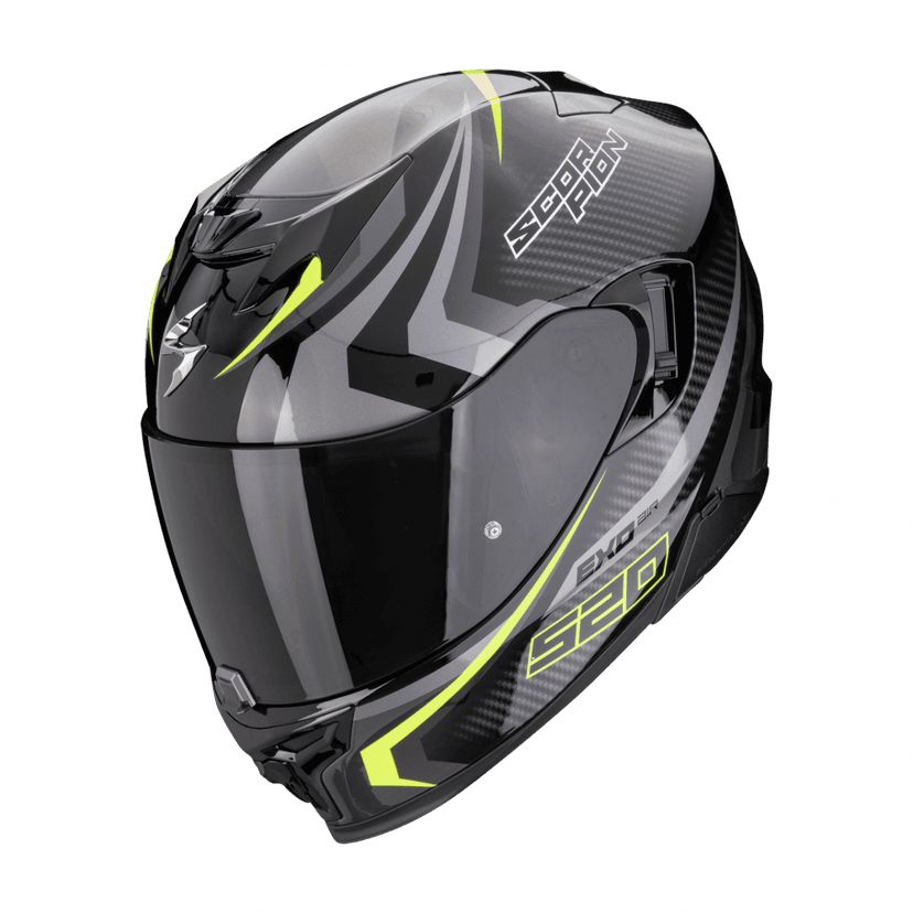 Moto přilba SCORPION EXO-520 EVO AIR TERRA černo/stříbrno/fluo žlutá