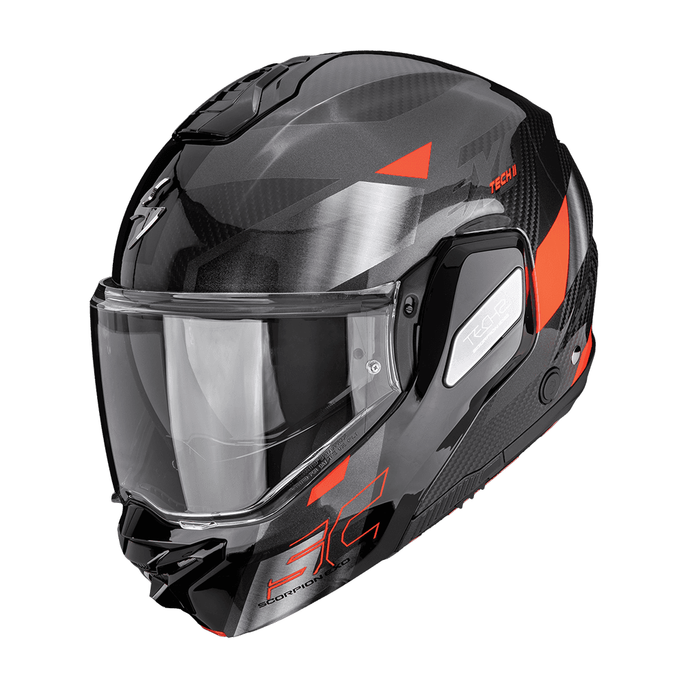 Moto přilba SCORPION EXO-TECH II CARBON DRIFT černo/stříbrno/červená