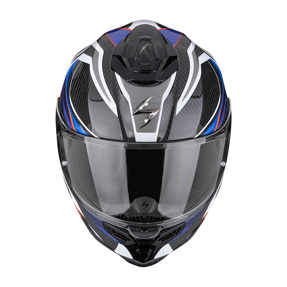 Moto přilba SCORPION EXO-1500 CARBON AIR HYDRO černo/bílo/modrá