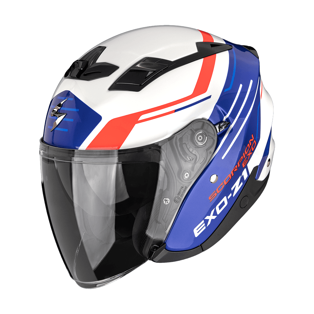 Moto přilba SCORPION EXO-Z1 PRYMUS bílo/modro/červená