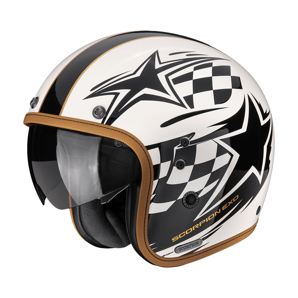 Moto přilba SCORPION BELFAST II FLAGSTONE krémovo/černá