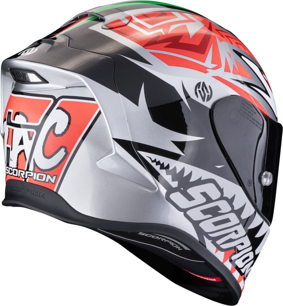 Moto přilba SCORPION EXO-R1 EVO AIR REPLICA ZACCONE stříbrno/černo/červená